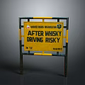Danger Roads Organization Traffic Warning Sign Displaying After Whisky Driving Risky With 36 FT Size