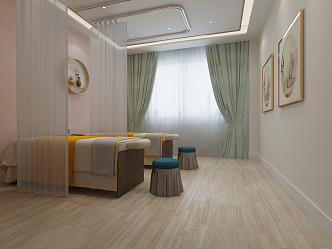 Modern spa massage room 3d model