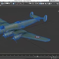 Green Vintage Fighter Aircraft With Multiple Propellers And Round Wing Insignia