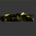 Irregular Green And Yellow Glass Sculpture With Shiny Surface On Gray Background
