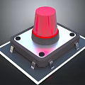 Red Warning Light With Square Base Mounting Holes And Illuminated Top