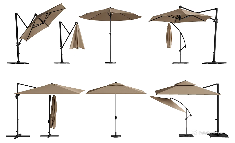 Outdoor Canopy Sunshade With Various Styles Designs And Frame Structures For Patio Garden 3d model 
