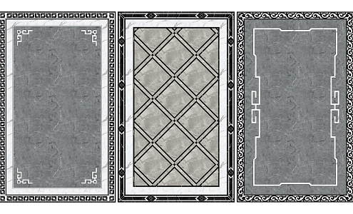 New Chinese Style Floor Tile Stone Mosquet Tile Lace 3d model