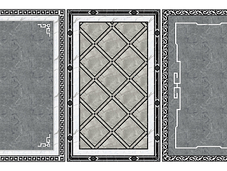 New Chinese Style Floor Tile Stone Mosquet Tile Lace 3d model