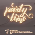 Modern Neon Light Fixture Featuring Handwritten Party Time Text For Party Decor