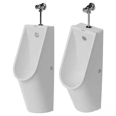 Two Modern White Ceramic Urinals with Sleek Wall Mounted Bathroom Fixtures Design 3d model