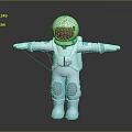 White Astronaut Spacesuit With Modern Design And Blue Accents For Cosmic Fashion