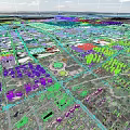 Birds Eye View Urban Plan With Residential High Rise Buildings Green Spaces And Roads