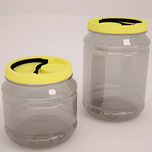 Glass tube container utensils glass cup lid 3d model