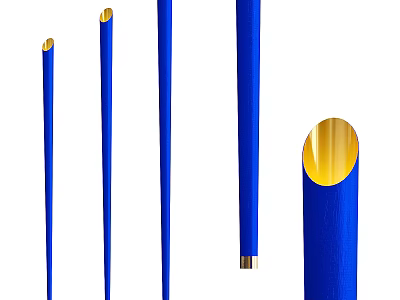 Modern Blue Cylindrical Wall Lamp With Gold Accent And Sleek Design 3d model