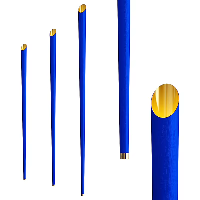 Modern Blue Cylindrical Wall Lamp With Gold Accent And Sleek Design 3d model