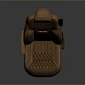 Luxury Airplane Seat With Brown Leather Quilted Design Comfortable Headrest And Armrest