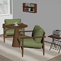 Modern Casual Table and Chair Combination Coffee Table and Chair Signing Table and Chair 3d model