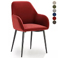 Modern Fabric Upholstered Accent Chair With Black Metal Legs And Multiple Colors