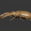 Decorative Golden Beetle Ornament With Intricate Patterns For Home Living