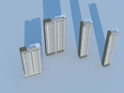 Modern High Rise Residential Buildings Exterior Design With Sleek Multiple Structures And Contemporary Style 3d model