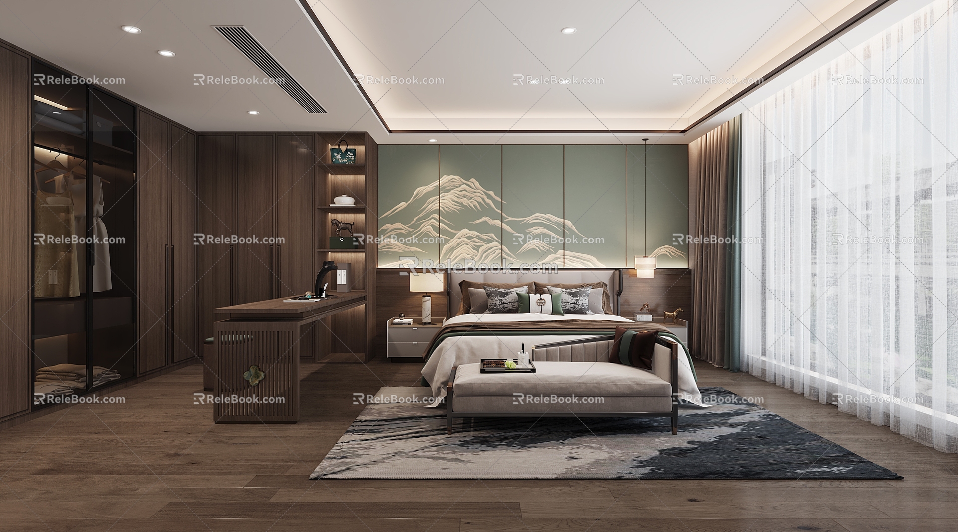 New Chinese bedroom 3d model