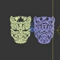 Japanese Metal Carving Japanese Patterns and Wind Patterns Traditional Carving 3d model