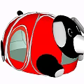 Ladybug Shaped Kids Play Tent with Dog Head Design for Children
