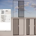 Dynamic screen door anti-theft invisible indoor partition door 3d model