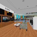 Sony Electronics Retail Store With Multiple TV Displays And Comfortable Seating Area 3d model