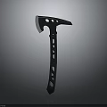Modern Tactical Axe With Black Hollow Handle And Sharp Metal Blade