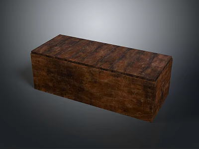 Rustic Wooden Storage Box With Textured Surface For Home Organization 3d model