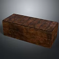 Rustic Wooden Storage Box With Textured Surface For Home Organization 3d model