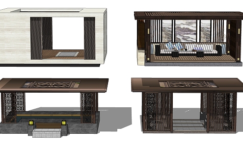 New Chinese pavilion combination 3d model