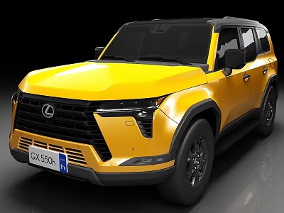Yellow Lexus GX 550 SUV Modern Exterior Design With Bold Front Styling 3d model