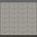 Gray Chevron Pattern Upholstered Background Wall With Brown Side Panels 3d model