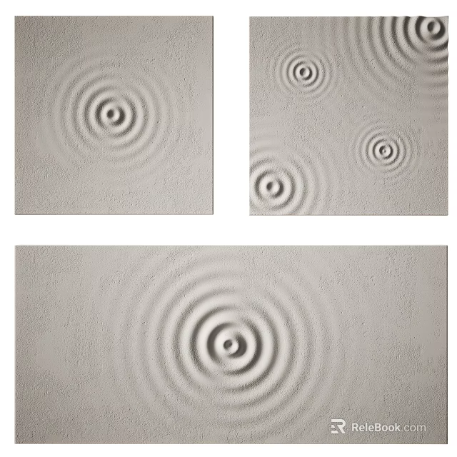 Textured Wall Design Featuring Concentric Spiral Patterns And Neutral Surface Texture 3d model 