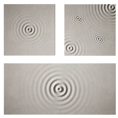 Textured Wall Design Featuring Concentric Spiral Patterns And Neutral Surface Texture 3d model