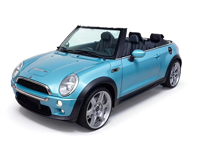 Light Blue Convertible Car With Open Top And Stylish Alloy Wheels Design 3d model