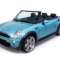 Light Blue Convertible Car With Open Top And Stylish Alloy Wheels Design