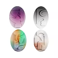 Modern Geometric Wall Decor With Abstract Oval Patterns And Gradient Colors 3d model