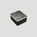 Stainless Steel Square Kitchen Sink With Functional Drain And Smooth Rim Design