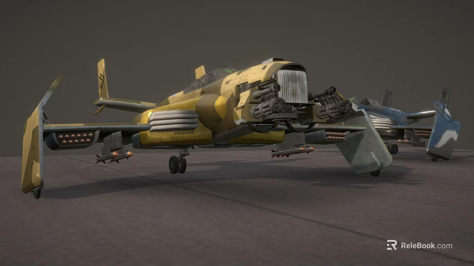 Military Fighter Jet With Camouflage Paint And Mounted Weapons On Tarmac 3d model 