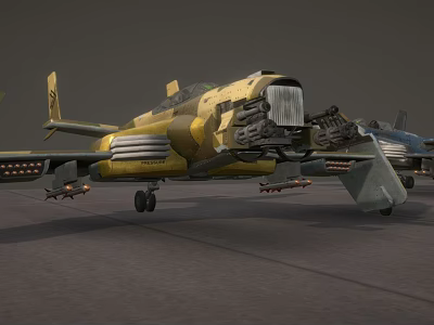 Military Fighter Jet With Camouflage Paint And Mounted Weapons On Tarmac 3d model