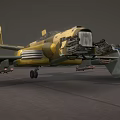Military Fighter Jet With Camouflage Paint And Mounted Weapons On Tarmac