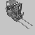 Yellow Heavy Duty Forklift With Operator Cab And Front Loading Forks 3d model