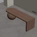 Wabi Sabi Wooden Stool with Minimalist Design and Unique Curved Seat in Modern Interior Space