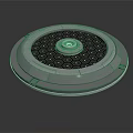 Round Industrial Component Featuring Gray Outer Ring Black Hexagonal Panel And Silver Hub 3d model