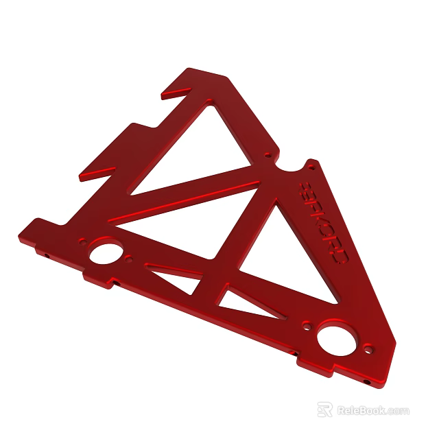 Red Sealed Mechanical Metal Bracket With Structural Frame And Durable Design 3d model