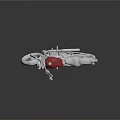 Classic Silver Motorcycle With Red Fuel Tank Vintage Design And Chrome Accents