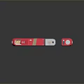 Pink And Red Battery Packs With Japan Label On Silver And Dark Background
