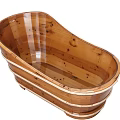 Natural Wooden Oval Bathtub With Classic Design And Smooth Surface