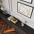 Living Room Interior With Red Sofa Window Blinds Coffee Table Pomegranate Books And Framed Artwork