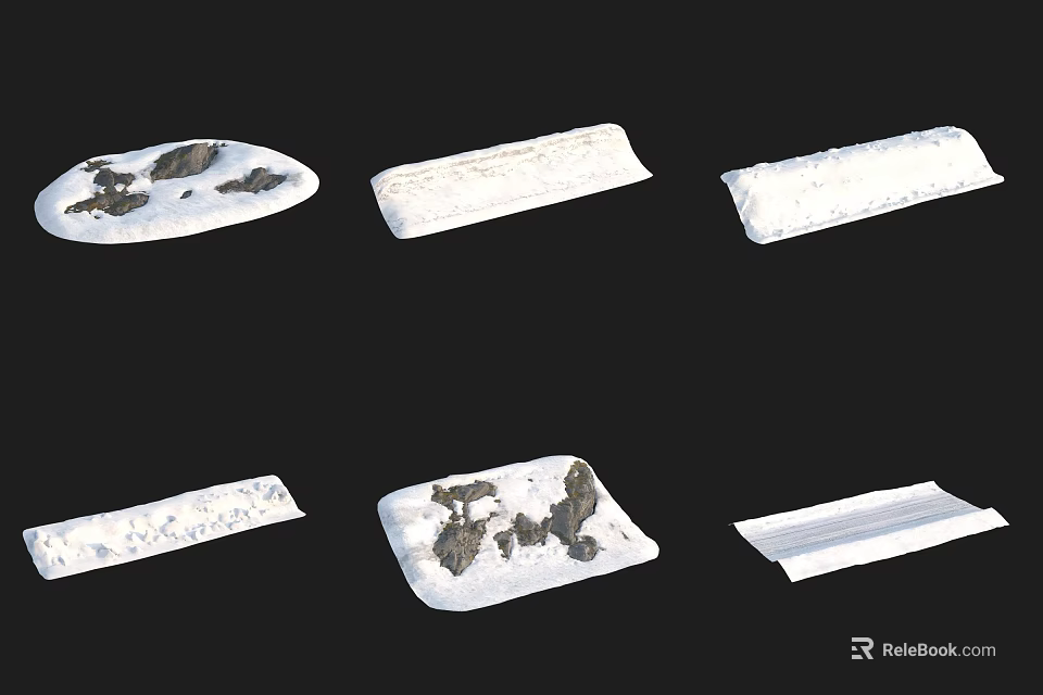 White Decorative Panels In Various Shapes With Black Accents On Black Background 3d model 