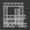 Iron frame large iron frame iron frame house factory industrial iron frame iron ladder rigid ladder work frame rigid scaffold 3d model